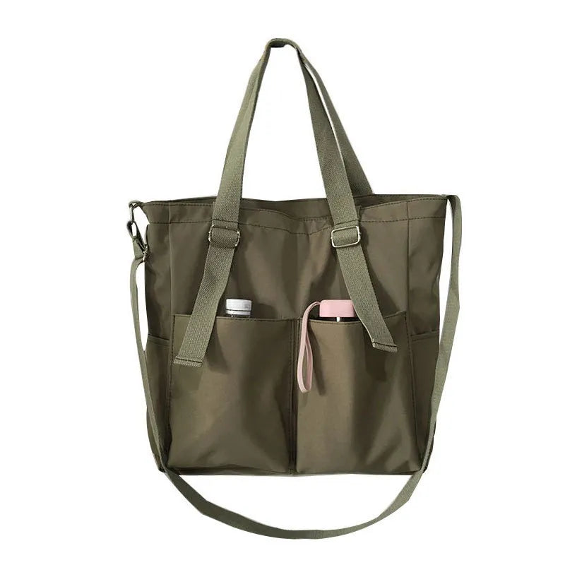Anime Women's Bag Shopper Simple Fashion Zipper Handbags Nylon Waterproof Solid Crossbody Large Capacity Tote Shoulder Bags For Women - MantoMart