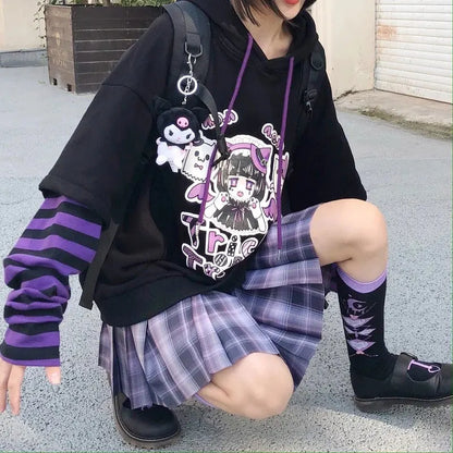 Anime Japanese Moletom Hoodies Gothic Harajuku Aesthetic Zip Up hoodie (premium) - MantoMart