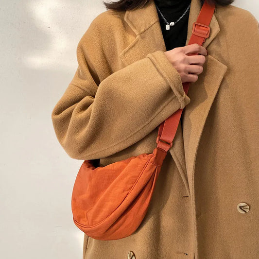 Anime Simple Design Women's Messenger Bag Fashion Ladies Nylon Hobos Small Shoulder Bags Vintage Female Girls Purse Cloth Handbags - MantoMart